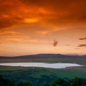 Dining on top of the Ngorongoro crater provides breathtaking sunset views.
