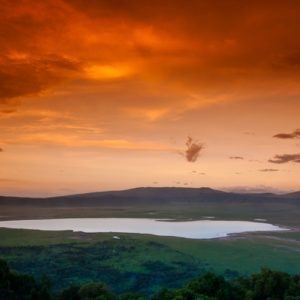 Dining on top of the Ngorongoro crater provides breathtaking sunset views.