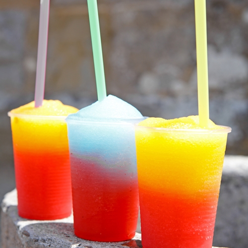 Neon daiquiris are a delicious summer treat.