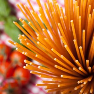 Many people only keep one kind of noodles in their pantry: spaghetti. This noodle works well with olive-oil based sauces but not hearty, heavy ones.