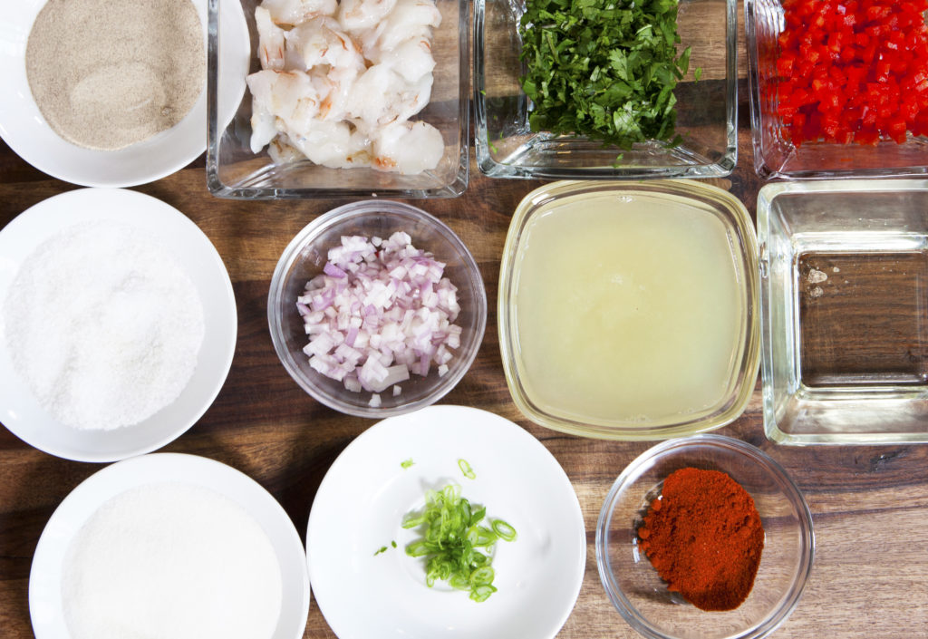 shrimp ceviche mise-en-place