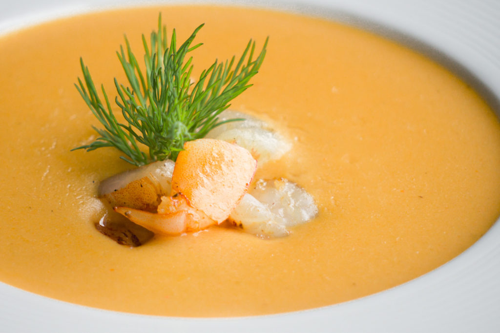 Closeup of Shrimp bisque 