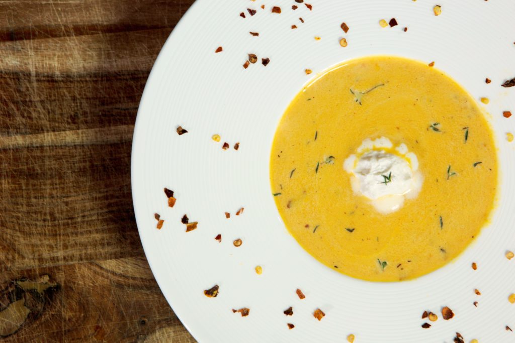 This pumpkin soup is the perfect fall dish.