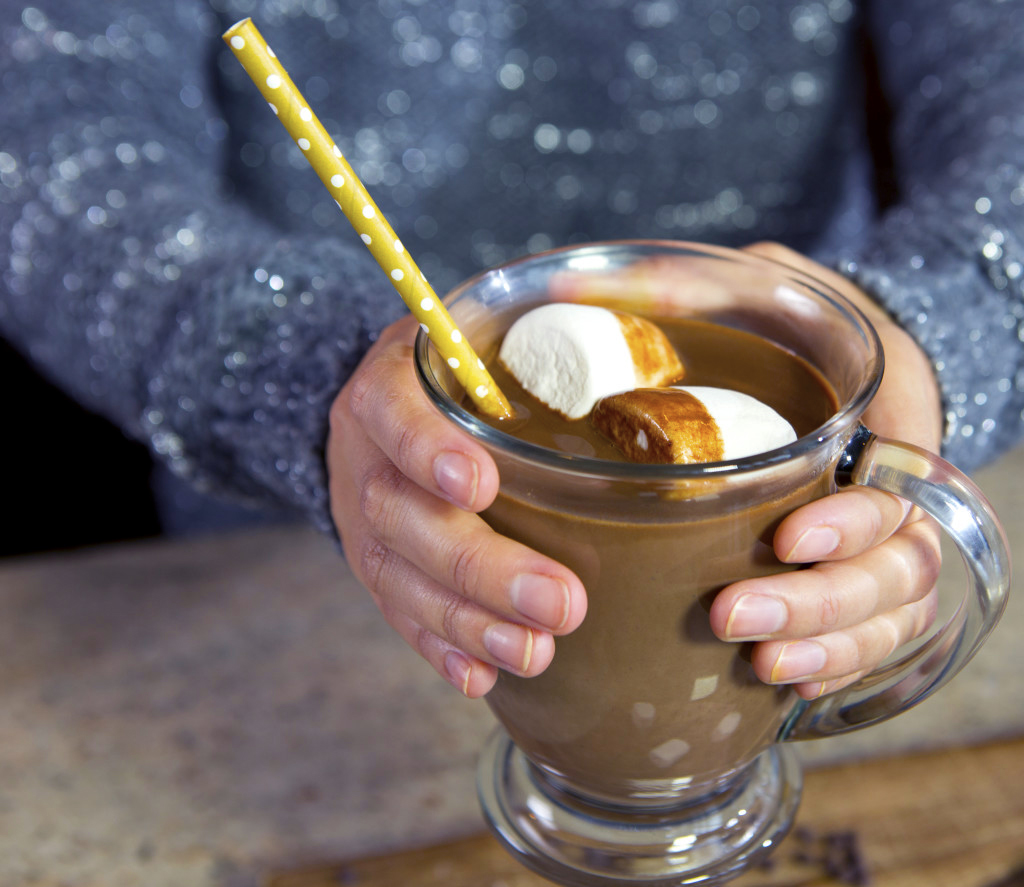 Hot chocolate spiked with bourbon is the perfect way to warm your winter bones.