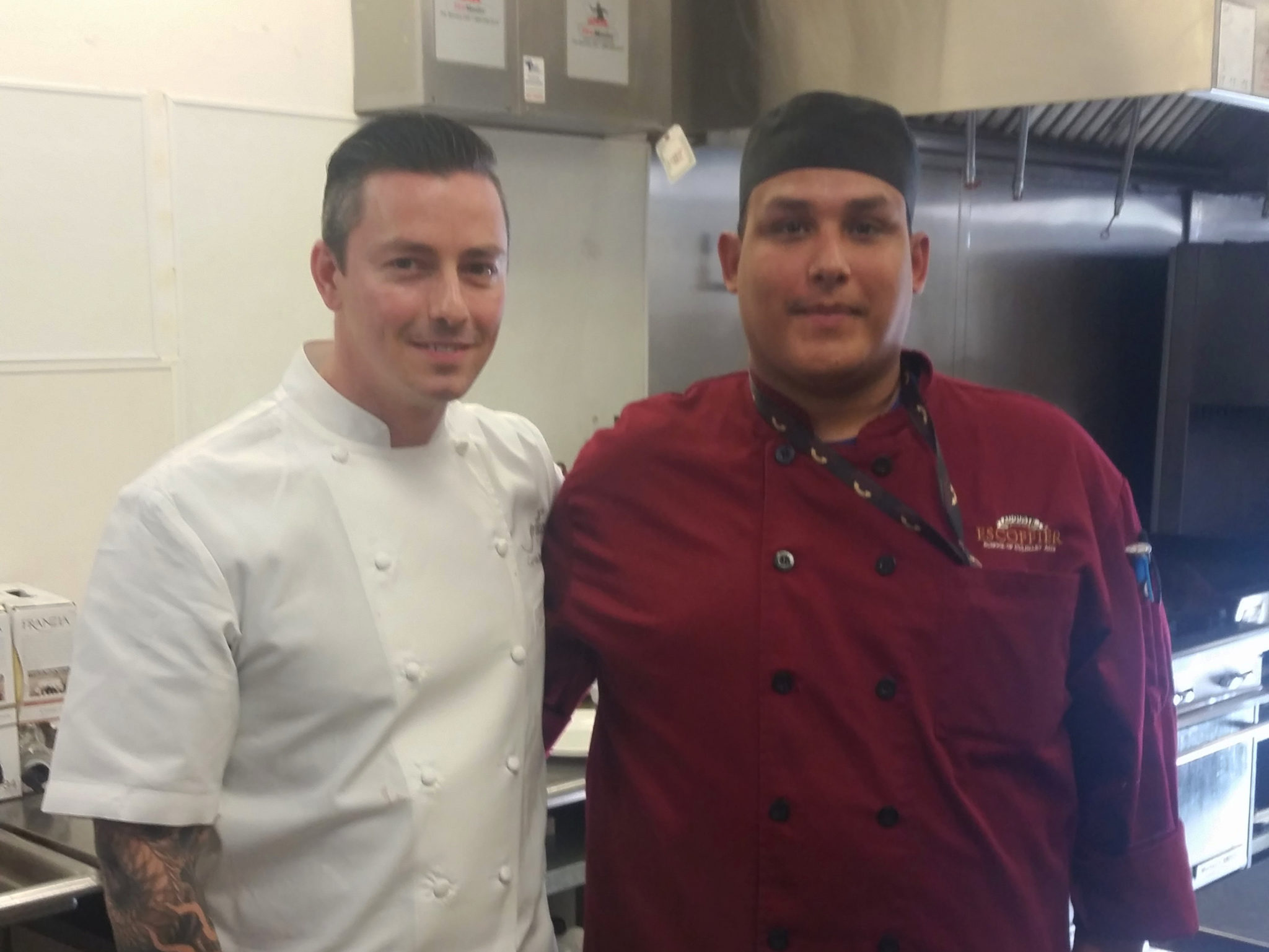 Pedro Gandara with celebrity chef, Curtis Duffy.