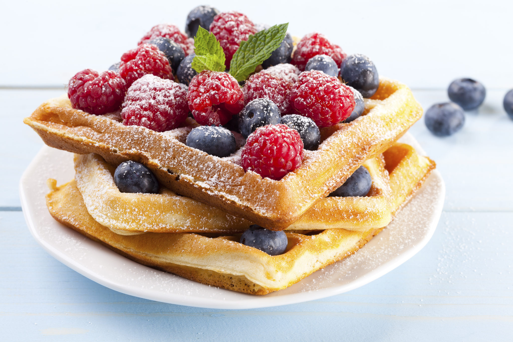 Pair your homemade waffles with fresh fruit. 