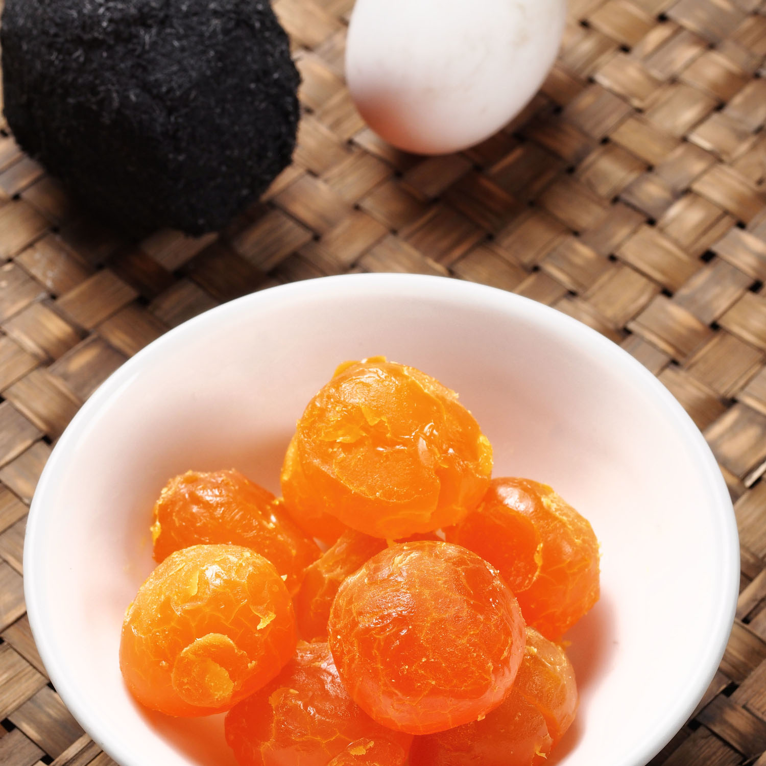 Salt cured egg yolks are a traditional dish in Asian cuisine. 