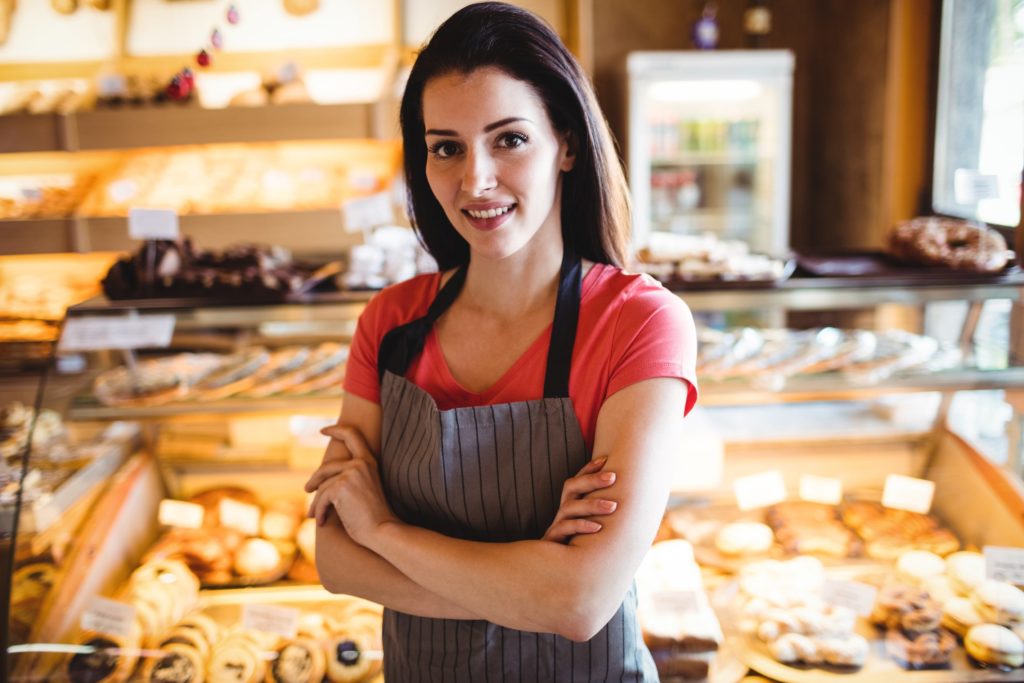 A baker in her bakery