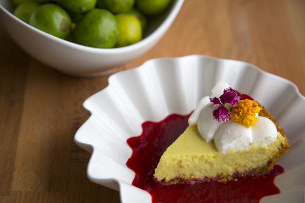 A simple raspberry sauce compliments this dish well.