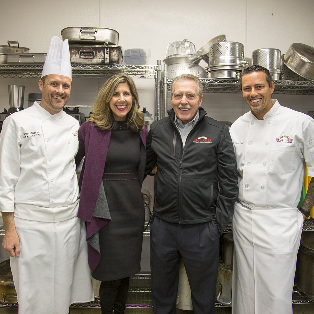 From left: Miles Mitchell, Chief Academic Officer for Escoffier Schools; Tracy Lorenz, CEO for Escoffier Schools; Jack Larson, Chairman of Escoffier Schools; Curtis Duffy, James Beard Award winning chef. 