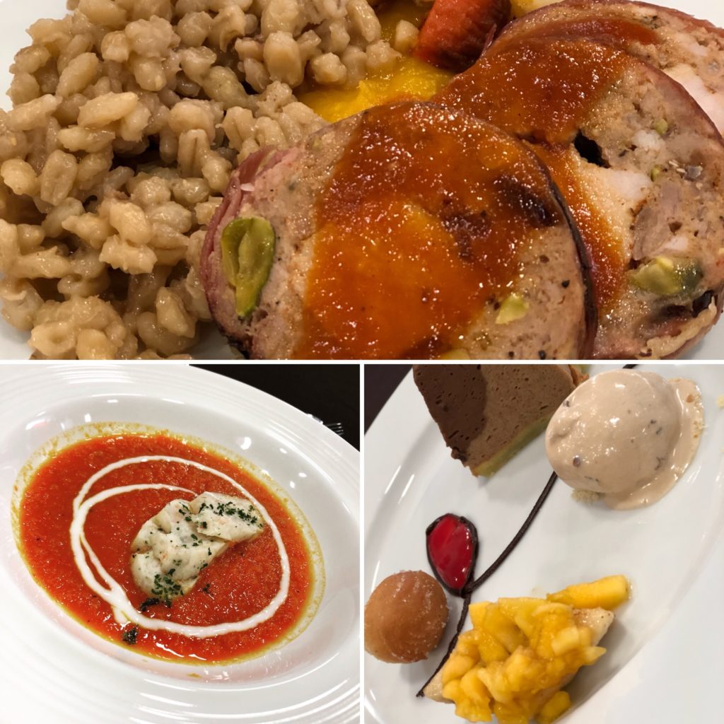 Plated dishes from the 2018 JCTE military cooking competition. 