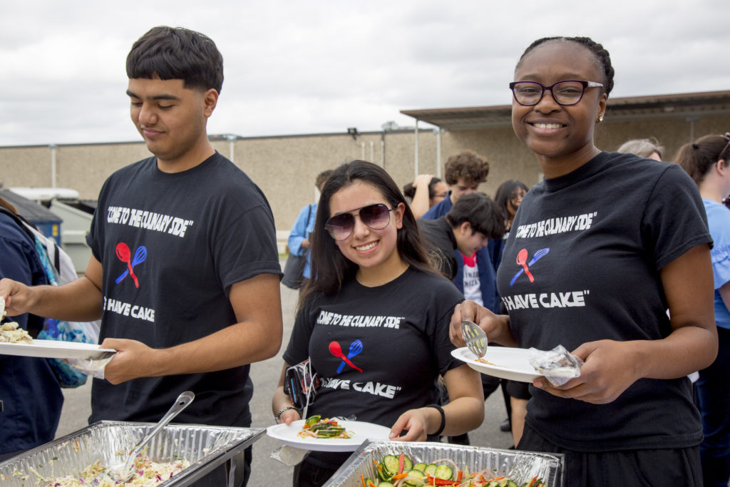 Escoffier students prepared food for the competing high schools to enjoy. 