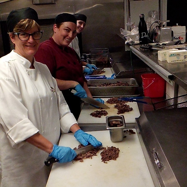 Escoffier students volunteered in the kitchens for the festival. 