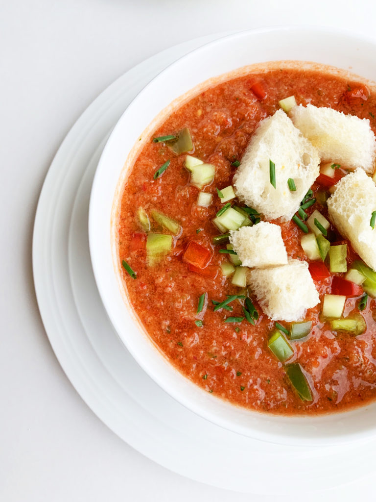 Gazpacho is a great dinner idea for hot summer days.