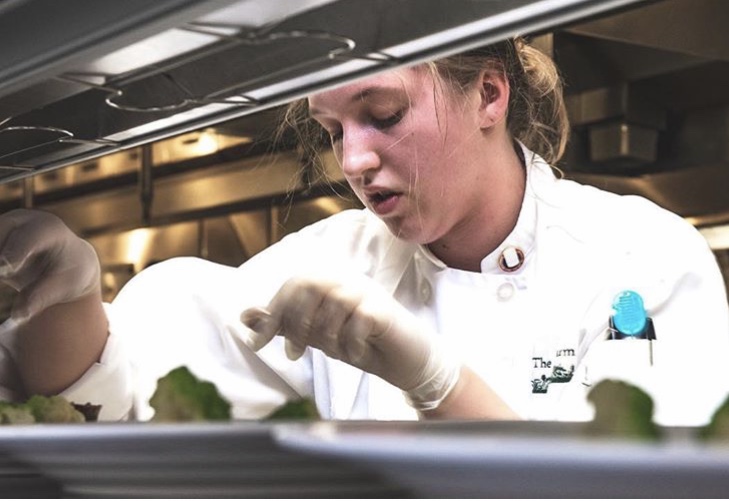 Each night, Aleta picks one dish to prepare for the menu.