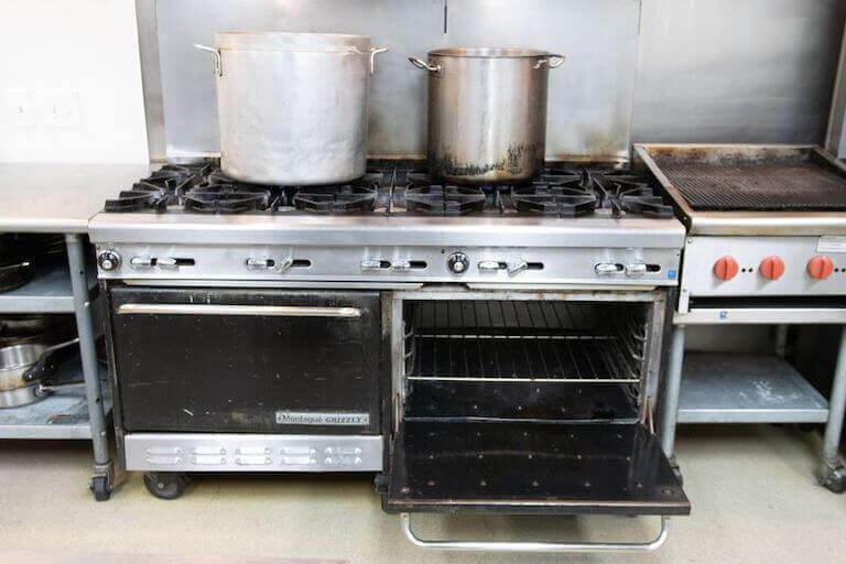 Stove and oven at the boulder campus kitchen