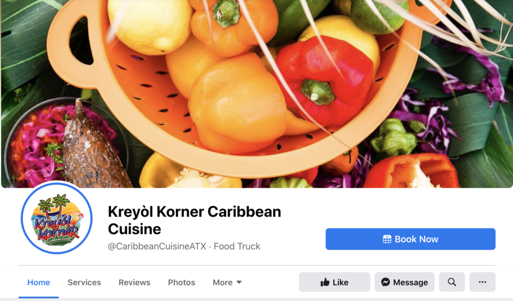 Nahika Hillery’s Kreyòl Korner Caribbean Cuisine Facebook business page