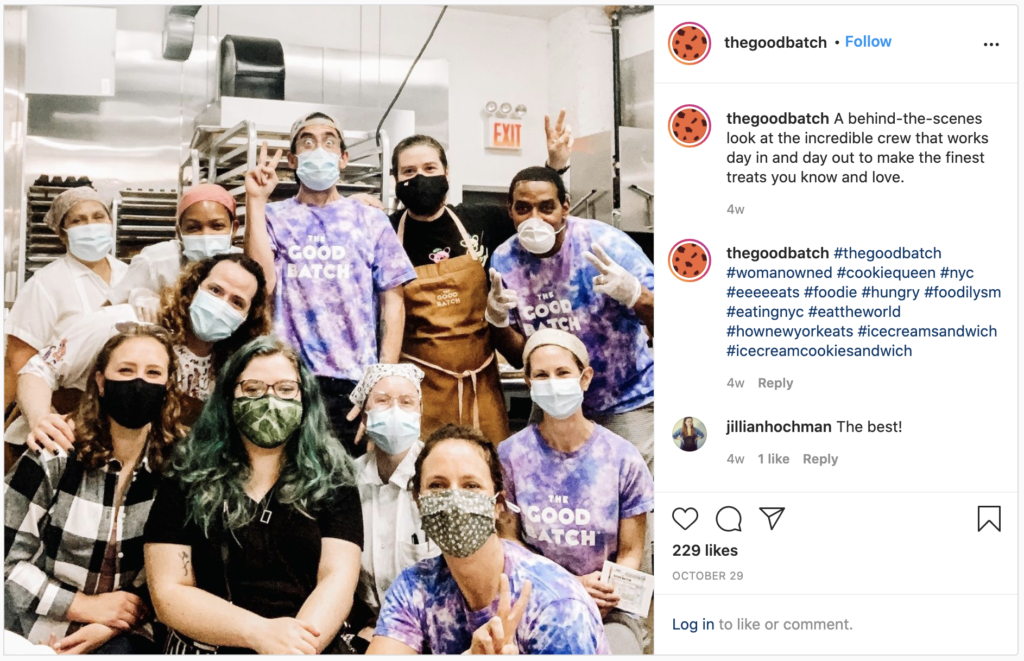 The Good Batch shares a photo of their staff in the kitchen on Instagram