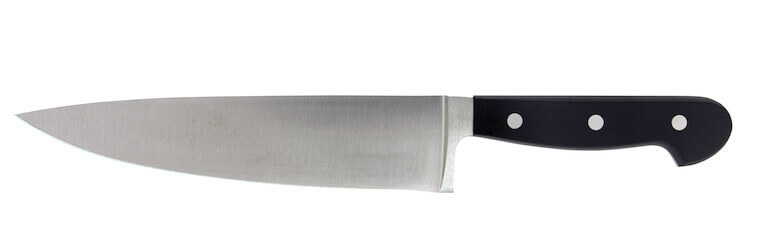 Chefs knife with white background