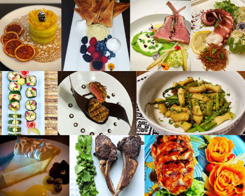 collage of culinary student 3rd place winning dishes spring break challenge