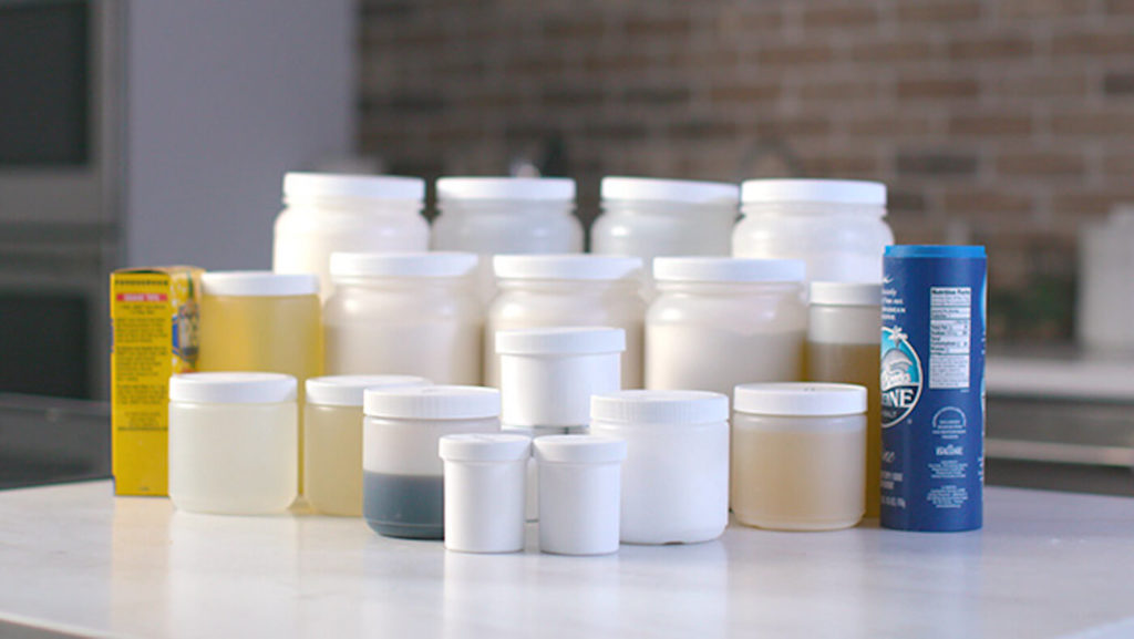 Escoffier starter toolkit ingredients in white plastic jars