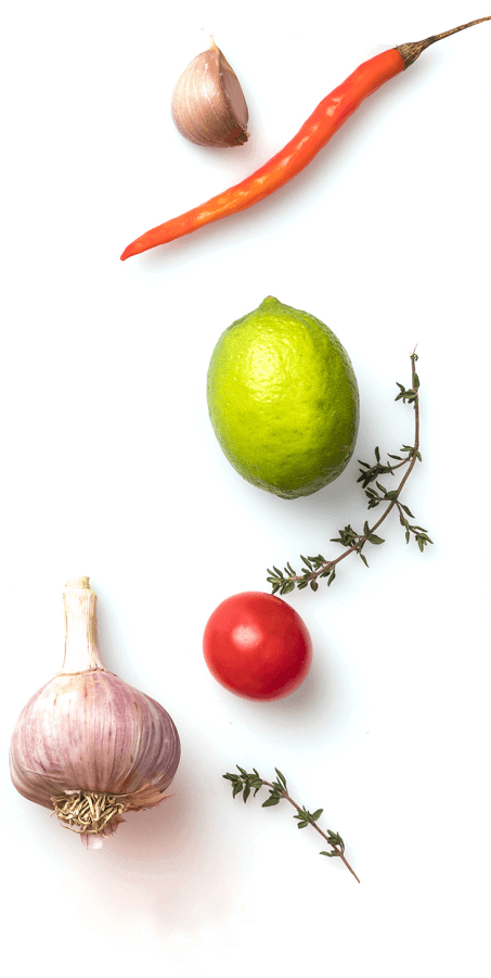 Garlic, lime, and onion