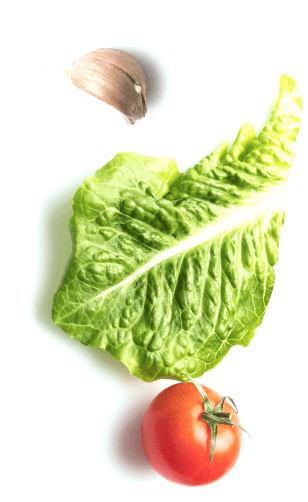 Lettuce, tomato, and garlic