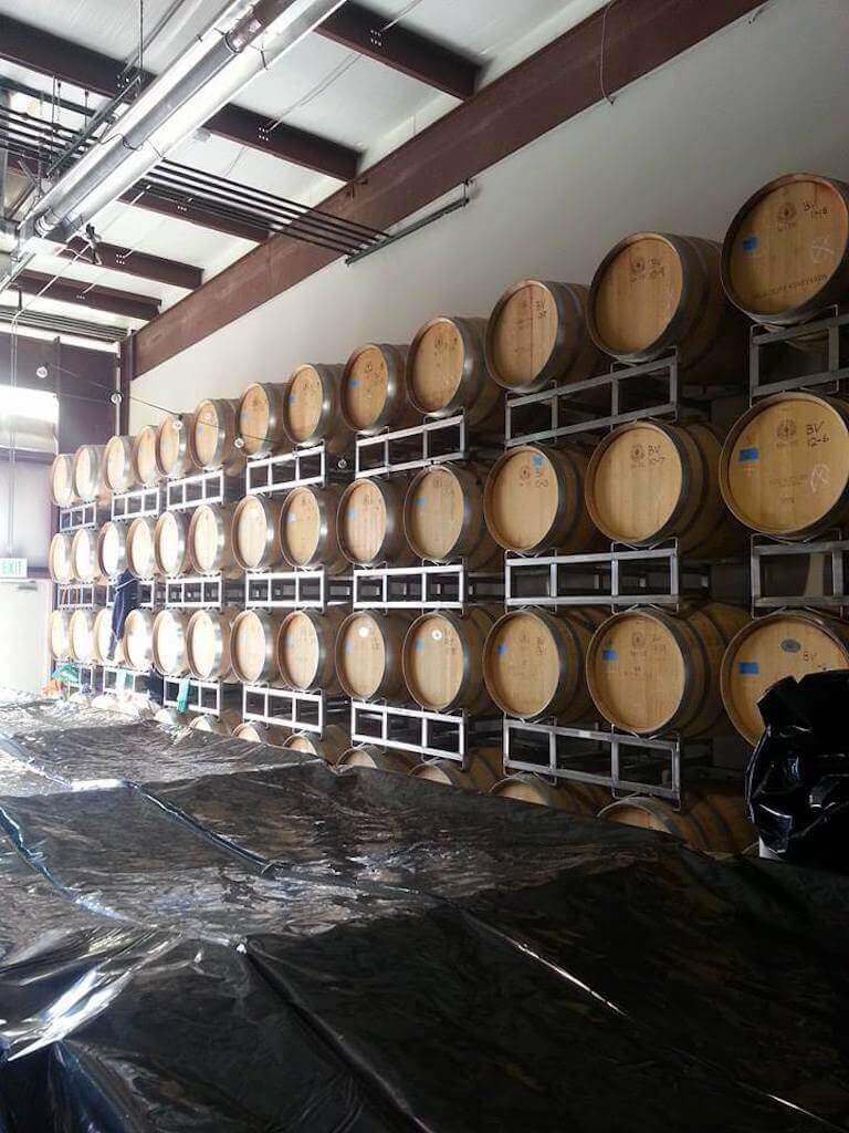 Wine barrels at Bookcliff Winery
