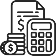 Illustration of a calculator and money