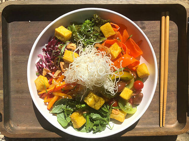 Burmese Tofu Rice Noodle Salad