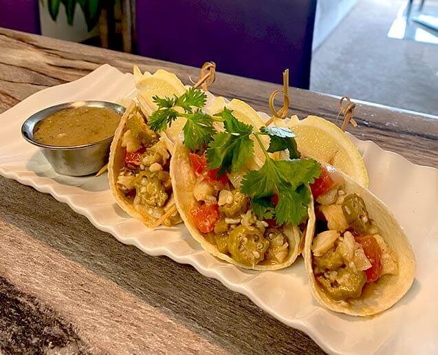 Codfish tacos with a citrus vinaigrette