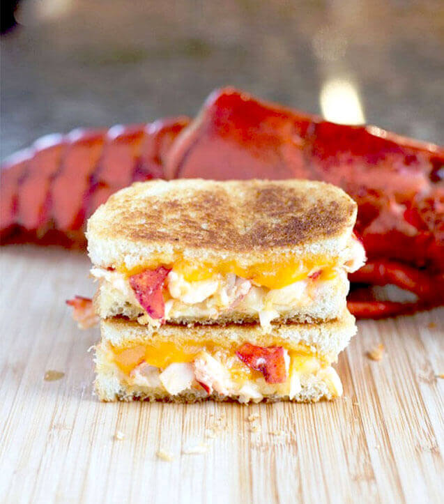 Fresh Maine Lobster Grilled Cheese Sandwiches