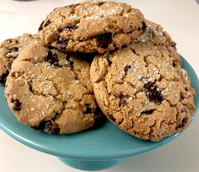 Gluten Free Chocolate Chip Peanut Butter Cookies with Sea Salt