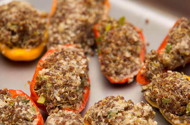 Mini stuffed peppers with dirty quinoa rice