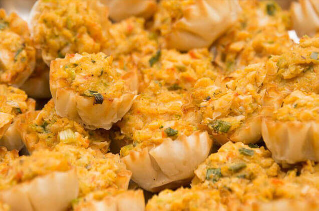 Mini vegan crawfish pies