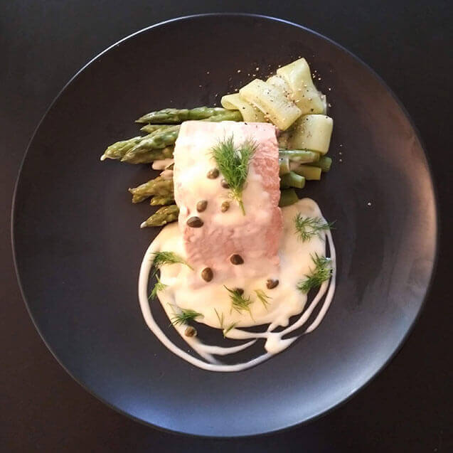 Poached Salmon with Beurre blanc