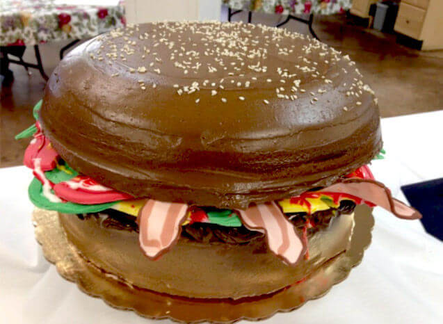 bacon cheeseburger layer cake