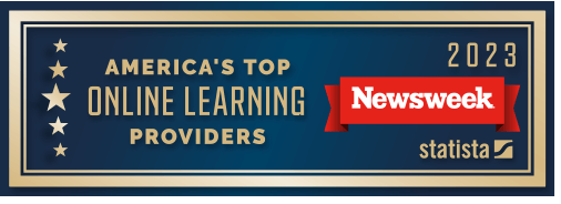 America's Top Online Learning Providers 2023 badge from Newsweek