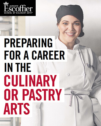 Preparing for a Career in the Culinary or Pastry Arts planner and checklist cover with a female Escoffier student