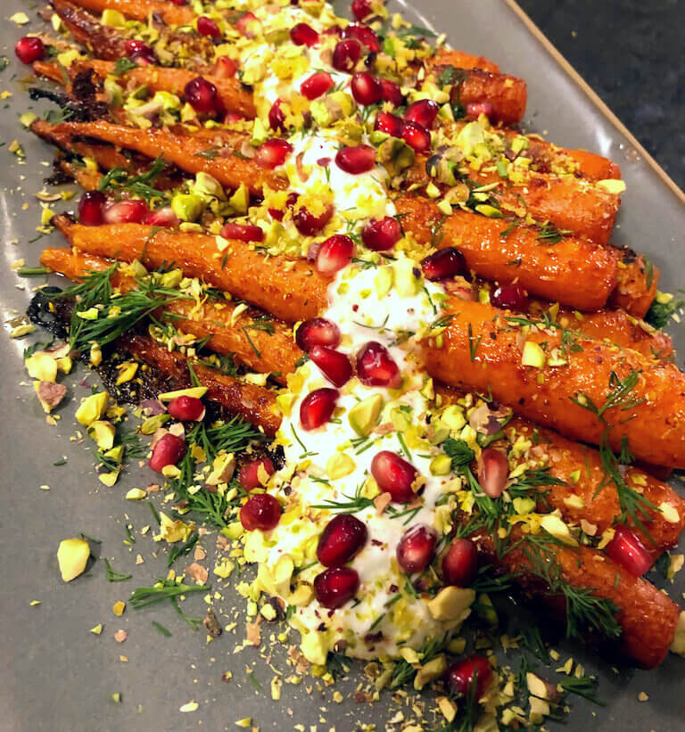 A colorful carrot dish by an Escoffier student