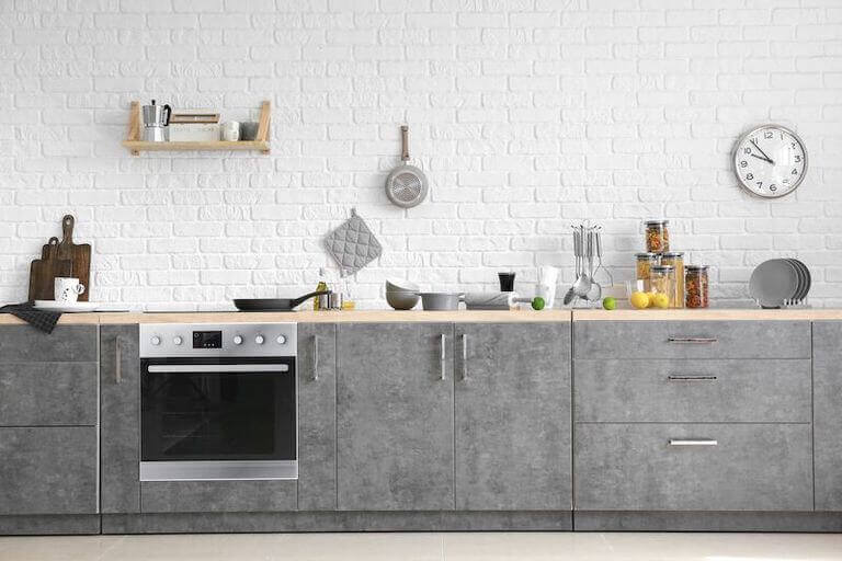 Grey and white modern home kitchen