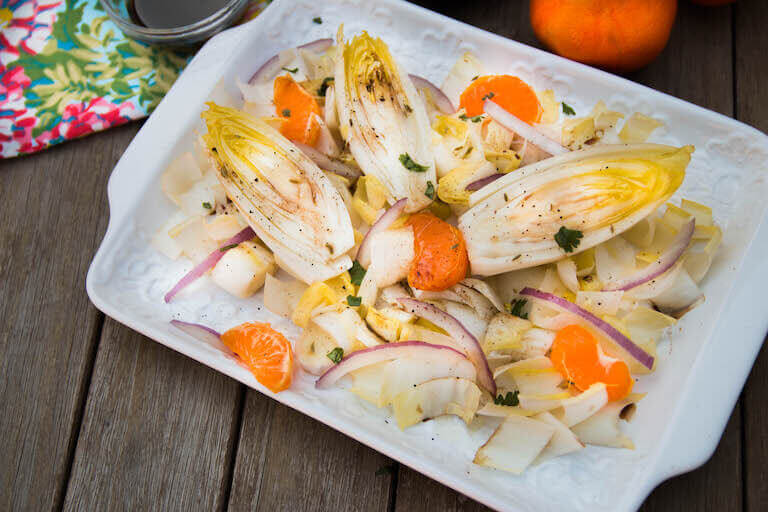 endive salad on a white dish