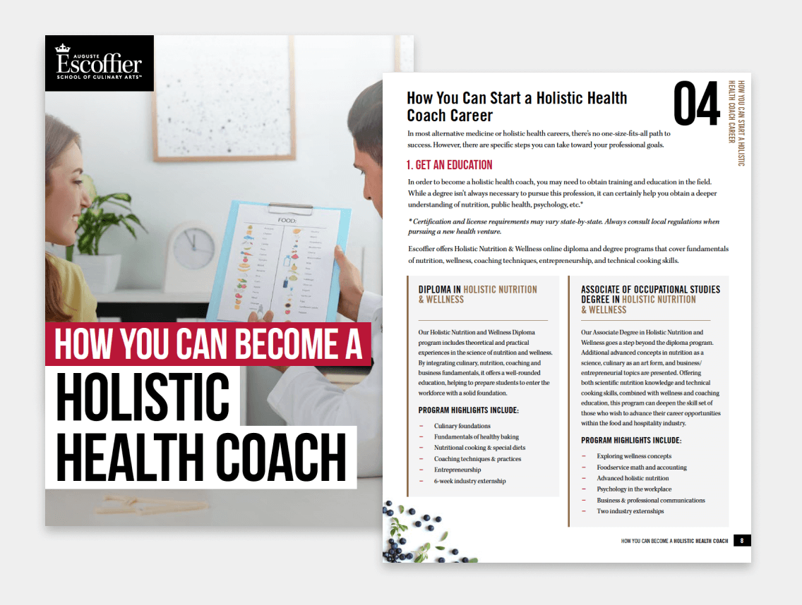 How to become a holistic health coach cover page and internal page screenshots