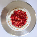 White Chocolate Buttercream cake with fresh strawberry filling