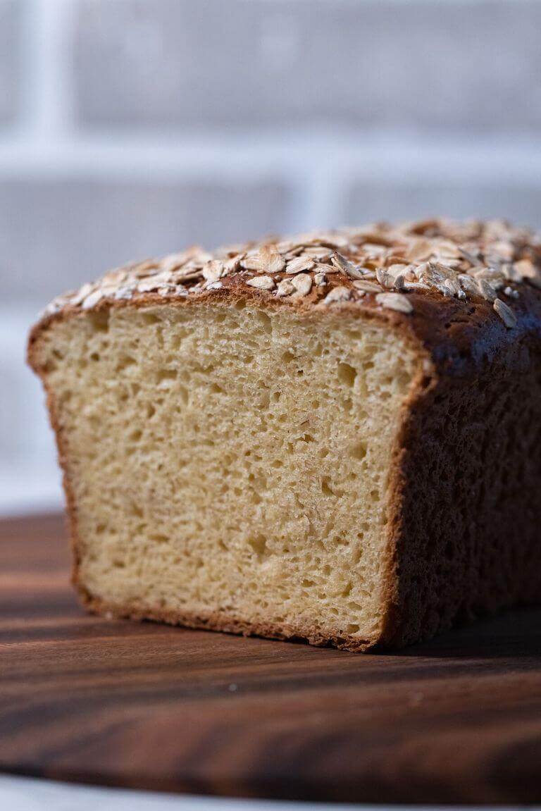 A loaf of gluten free honey oat bread
