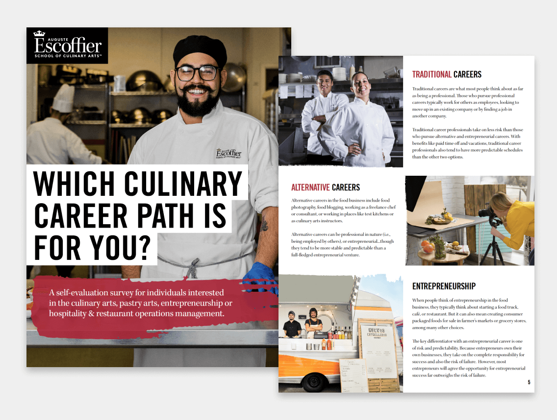 escoffier culinary career survey desktop screenshots