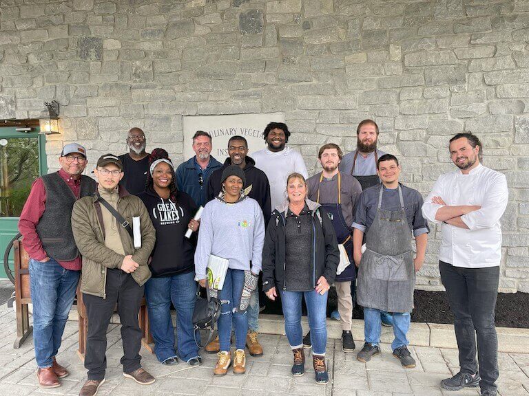 Chef Eric and students on a Farm to Table weekend trip