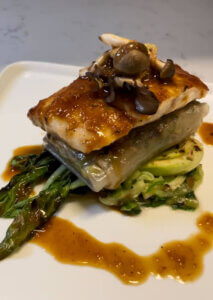 Seared Halibut with bok choy
