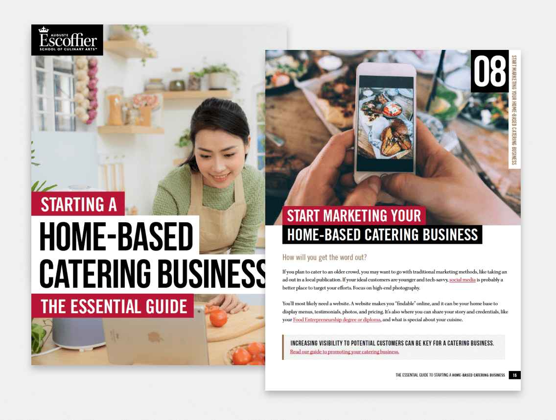 starting a home-based catering business cover page and internal page screenshots