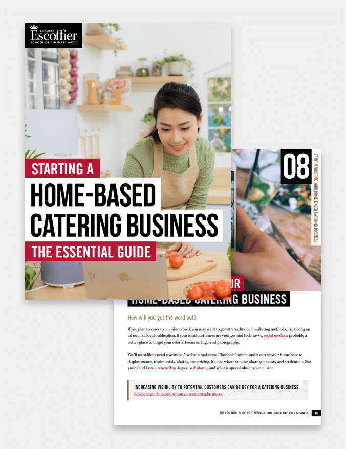 starting a home-based catering business cover page and internal page screenshots